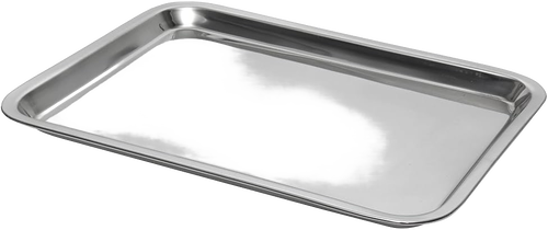 Heavy-duty stainless steel cookie sheet with rust-resistant mirror finish and half-inch edges, ideal for Kitchen & Food, Cookware, Baking Supplies, Holiday Hosting, and Best Sellers collections.