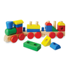 Colorful wooden stacking train with detachable cars and various geometric blocks designed for toddlers, part of Toys, Books & Games, Children's Toys, Indoor Play, Wooden Toys, and Best Sellers collections.