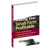 Softcover book titled "Making Your Small Farm Profitable" with a soil background and bullet points on guiding principles, crops, and profit maximization, featured in Toys, Books & Games, Farm and Livestock Books, and Best Sellers collections.