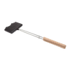 Cast iron waffle iron with a wooden handle designed for outdoor grilling or campfire cooking, perfect for Farm, Garden & Tool, Camping, and Best Sellers collections.