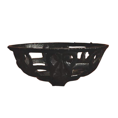 Hand-forged cast iron bracket bowl with a 5-1/4 inch inside diameter and center hole, designed for lamps and lighting parts, featured in best sellers and promo eligible collections.