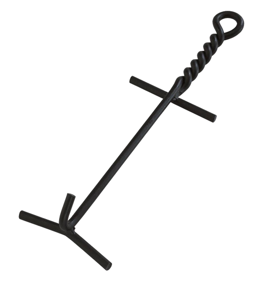 Durable lid lifter crafted from 9mm heavy steel with high temperature black finish, designed for safely lifting camp and dutch oven lids, ideal for Farm, Garden & Tool and Camping collections.