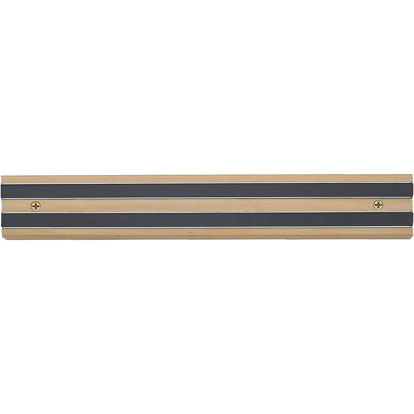 Handcrafted heavy duty hardwood magnetic knife rack with dual magnetic strips mounted with screws, designed to keep knives and tools organized, ideal for Kitchen & Food and Knives & Axes collections.
