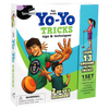 Boxed yo-yo trick set featuring colorful illustrations of two boys performing yo-yo stunts, includes two yo-yos, instructional book, suitable for children's indoor and outdoor play collections.
