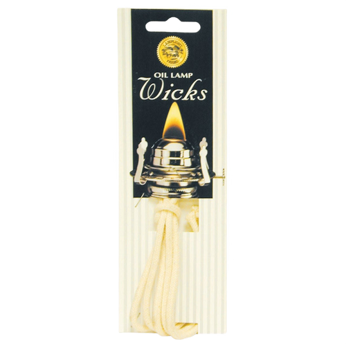 Pack of five 1/8 inch solid round oil lamp wicks displayed in branded packaging, suitable for miniature lamps in Lamps & Lighting, Parts and Accessories, and Wicks and Mantles collections.