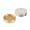 Metal oil lamp caps with screw threads and cork liner, designed for use with glass fonts, featured in Lamps & Lighting, Parts and Accessories, Lamp Burners and Collars, Best Sellers, Promo Eligible collections.
