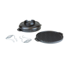 Handcrafted cast iron two-piece camping cookware set including a lid and ridged griddle, pre-seasoned for durability and versatile outdoor cooking, featured in Cast Iron, Camping, Kitchen & Food, USA Made, and Best Sellers collections.