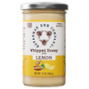 Handcrafted lemon-flavored whipped honey in a glass jar with a silver lid, featuring natural and pure ingredients, ideal for Kitchen & Food, Pantry, and Best Sellers collections.