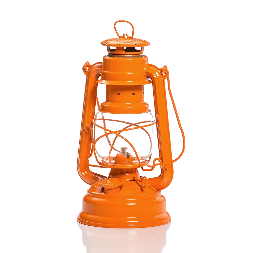 Handcrafted bright orange galvanized oil lantern featuring a durable thermal heat-resistant globe, designed for reliability in Camping, Emergency Supplies, and Lamps & Lighting collections.