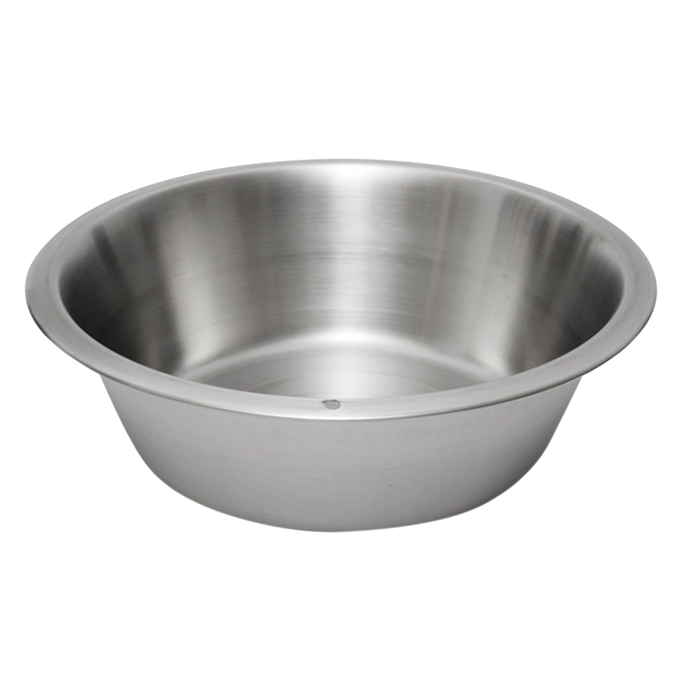 Round stainless steel dishpan with a deep basin and flat base, rust-resistant and durable for diverse household and cleaning tasks in Home & Decor and Cleaning Utensils collections.