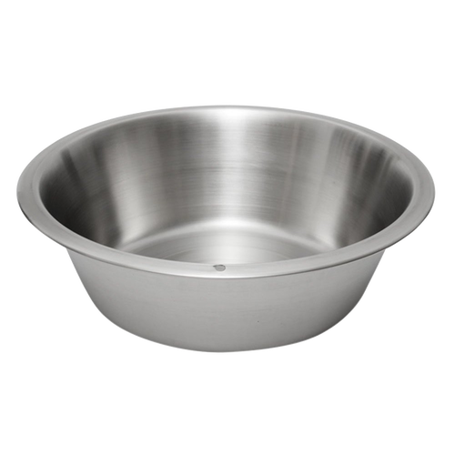 Round stainless steel dishpan with a deep basin and flat base, rust-resistant and durable for diverse household and cleaning tasks in Home & Decor and Cleaning Utensils collections.