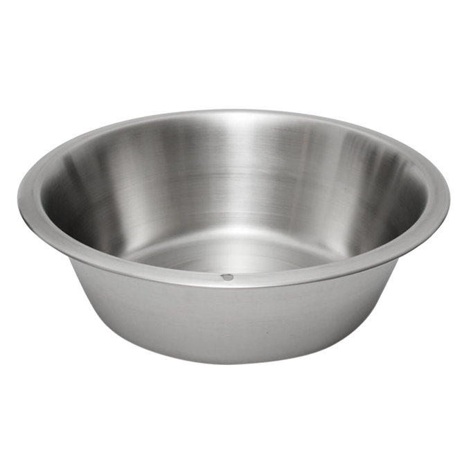 Round stainless steel dishpan with a deep basin and flat base, rust-resistant and durable for diverse household and cleaning tasks in Home & Decor and Cleaning Utensils collections.