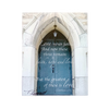 Deluxe handcrafted magnet showcasing a classic arched stone doorway with an inspiring scripture verse about faith, hope, and love, perfect for Home & Decor, Best Sellers, and Promo Eligible collections.