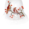Handcrafted decorative bell featuring two red cardinals perched on a branch with bright red berries, made from durable dolomite for Home & Decor, Holiday Decor, Promo Eligible collections.