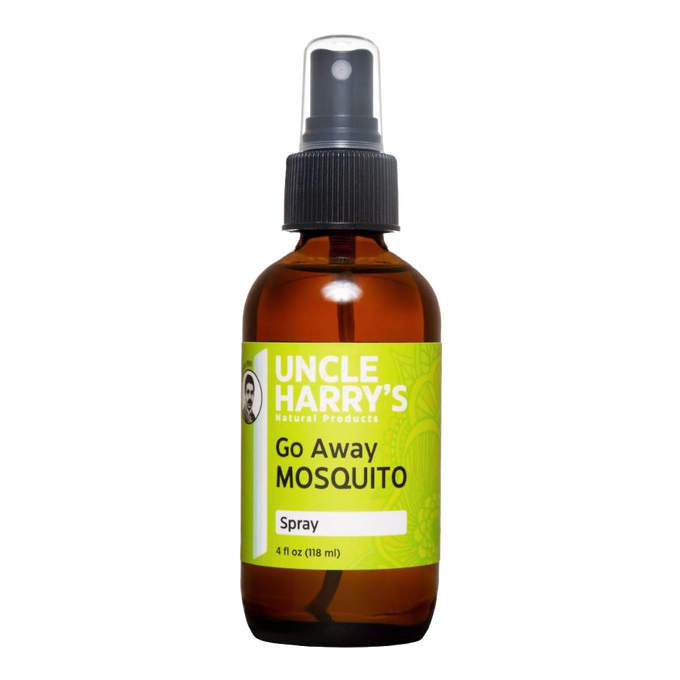 Amber glass spray bottle of natural mosquito repellent with essential oils blend, handcrafted in USA, perfect for Farm, Garden & Tool, Camping, and Best Sellers collections.