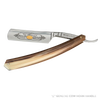 Classic straight razor with a polished steel blade featuring intricate engraving and a smooth, handcrafted brown handle, suited for Grooming and Personal Hygiene, Health & Wellness, and Best Sellers collections.