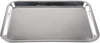 Polished stainless steel cookie sheet with sturdy half-inch edges and rust-resistant surface, handcrafted for durability, ideal for Kitchen & Food, Baking Supplies, and Holiday Hosting.