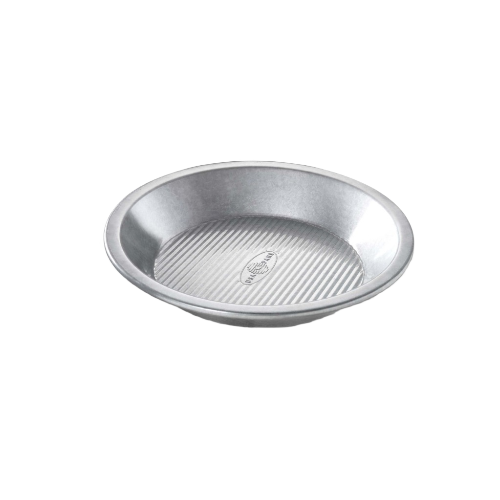 9-inch aluminized steel pie pan with fluted surface for even baking and easy release, made in USA, perfect for Kitchen & Food, Baking Supplies, and Cookware collections.