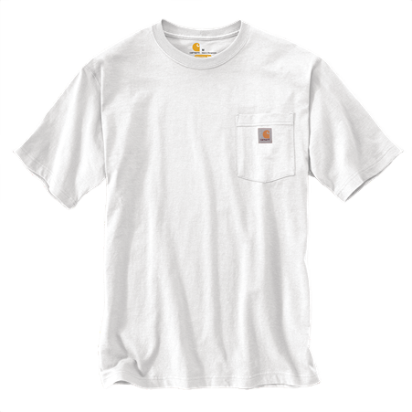 Handcrafted heavyweight cotton short-sleeve pocket t-shirt in white with rib-knit crewneck and side-seam construction, perfect for Health & Wellness, Clothing and Accessories, Best Sellers, and Promo Eligible collections.