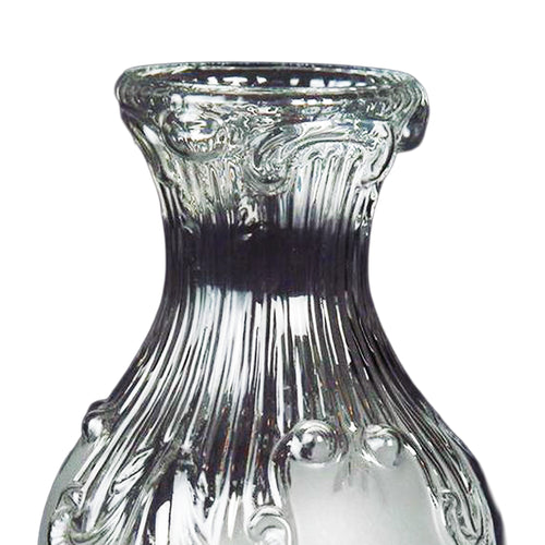 Handcrafted clear glass chimney featuring an embossed feather pattern, fitting #2 and #3 burners, perfect for Lamps & Lighting, Parts and Accessories, Chimneys and Globes, and Best Sellers collections.