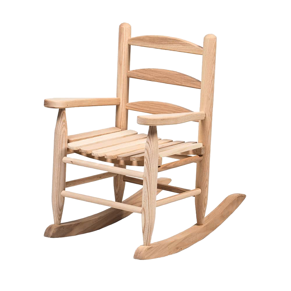 Handcrafted Amish-made child's rocker crafted from smooth unfinished ash wood, designed for comfortable and durable play, featured in Wooden Toys, Children's Toys, and USA Made collections.