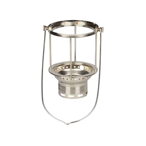 Handcrafted metal carrying frame designed to securely hold the glass cylinder and upper parts of a pressure lamp, featured in Lamps & Lighting and Parts and Accessories collections.