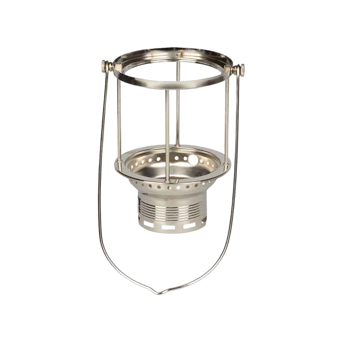 Handcrafted metal carrying frame designed to securely hold the glass cylinder and upper parts of a pressure lamp, featured in Lamps & Lighting and Parts and Accessories collections.