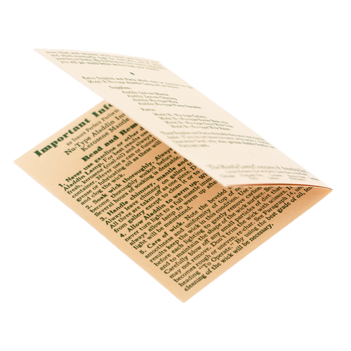 Folded vintage-style instruction booklet featuring assembly and maintenance tips for the Model B lamp burner, ideal for Lamps & Lighting and Parts and Accessories collections.