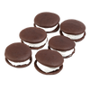 Group of six handcrafted Amish made soft, cake-like dark chocolate cookie sandwiches with fluffy white filling, part of Kitchen & Food, Snacks and Sweets, USA Made collections.