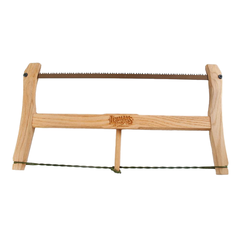 Handcrafted wooden bow saw with high carbon steel blade and sturdy frame, designed for sustainable woodcutting in farm, garden & tool and wood cutting collections.