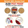 Informative graphic highlighting a pest-proof chicken feeder with anti-spill design, suitable for layers pellets and mixed corn, easy to clean and fill, ideal for Farm, Garden & Tool, Animal Care, and Chicken Accessories collections.