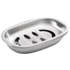 Brushed stainless steel soap dish with removable top piece to keep soap dry, designed for kitchen or bathroom sinks, featured in Health & Wellness and Home & Decor collections.
