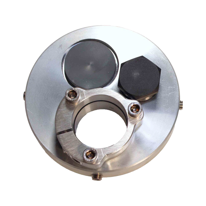 All-metal non-pitless well cap with 1-3/4" split flange and threaded port, crafted in the USA for use with water pumps, deep well systems, and pump parts collections.