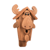 Handcrafted moose-shaped birdhouse made from durable yellow pine, featuring a single entryway and finished with soy-based stain, perfect for Farm, Garden & Tool and Animal Care collections.