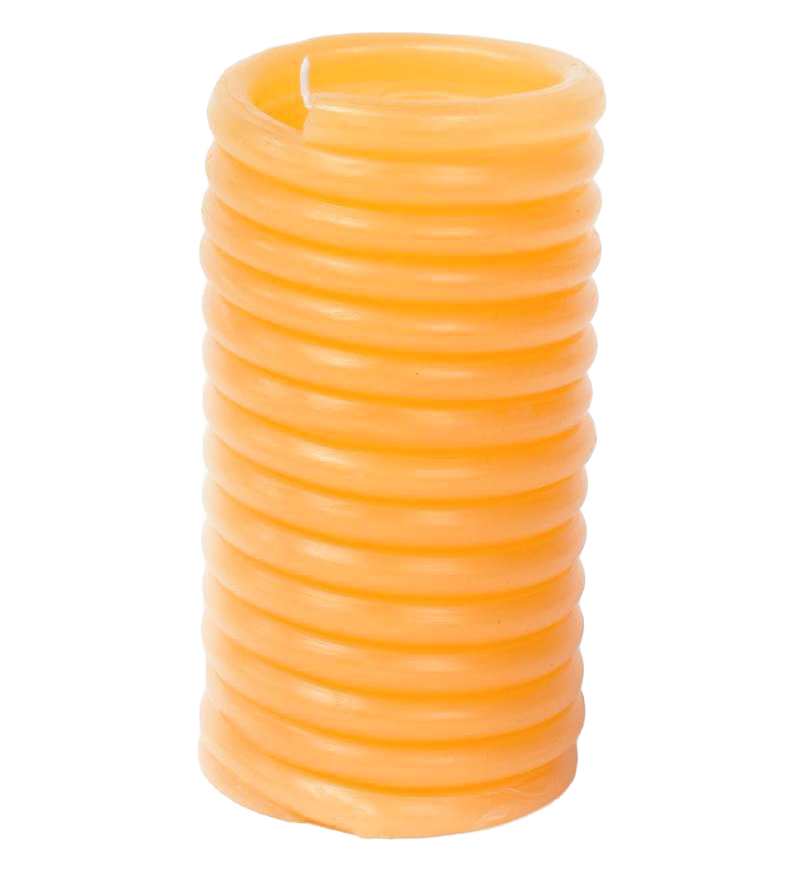 Close-up of a natural beeswax candle refill coil with smooth ridges and a centered wick, handcrafted and included in Lamps & Lighting, Candles and Candlemaking, and Best Sellers collections.