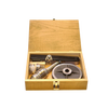 Hand-stained hardwood storage case crafted in the USA, designed to organize grain mill parts, ideal for Kitchen & Food, Grain Mills, USA Made, Best Sellers, and Bread Making Supplies collections.