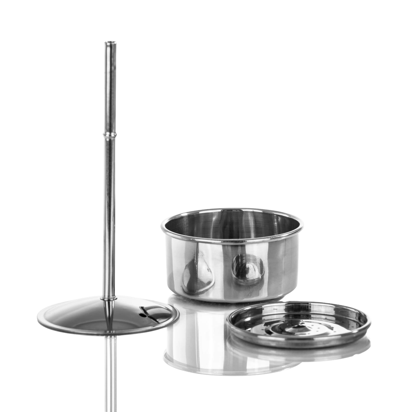 Stainless steel replacement inner cup components for a coffee percolator, designed for durability and precision, ideal for camping, kitchen, and brewing coffee collections.