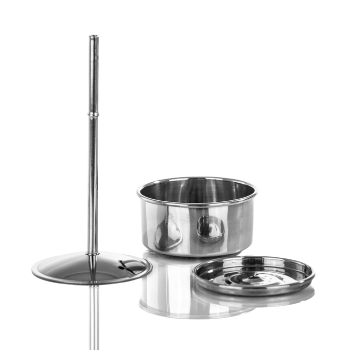 Stainless steel replacement inner cup components for a coffee percolator, designed for durability and precision, ideal for camping, kitchen, and brewing coffee collections.
