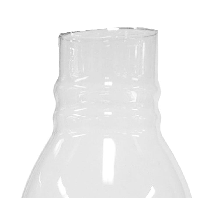 Clear ribbed glass oil lamp chimney with 2-7/8" base, handcrafted for durability, suitable for lamps and lighting, parts and accessories, chimneys and globes, and best sellers collections.