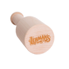 Close-up of a handcrafted birch wood mallet with ergonomic handle and Lehman's logo, made in the USA, ideal for farm, garden, and wood cutting tools.