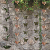 Decorative vertical rain chains featuring multiple handcrafted metal butterflies in green and copper tones, designed for outdoor garden decor and water flow in Farm, Garden & Tool collections.