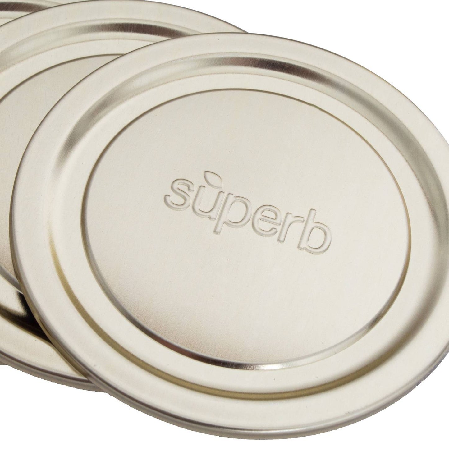 Set of twelve handcrafted wide-mouth canning jar lids and bands made in USA, featuring BluSeal™ adhesive for enhanced sealing power, ideal for Kitchen & Food and Food Preservation collections.