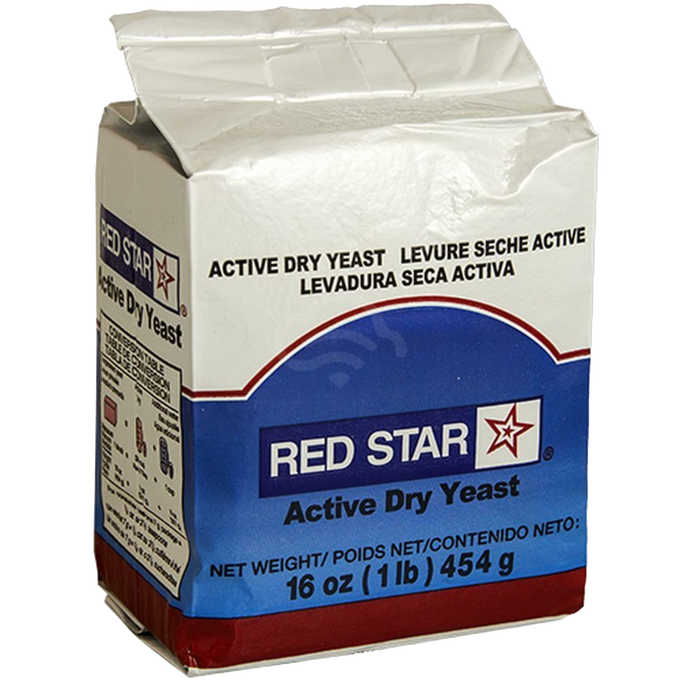 Package of Red Star active dry yeast weighing 16 ounces, ideal for bread making and included in Kitchen & Food, Dry Goods and Mixes, Best Sellers, and Bread Making Supplies collections.