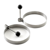 Set of two stainless steel pancake rings with stay-cool knockdown handles for easy removal, designed as a handcrafted kitchen gadget for Kitchen & Food, Cooking and Baking Helpers, and Best Sellers collections.