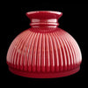 Handcrafted ruby red ribbed glass oil lamp shade with flared top, designed for use with 10-inch rings, featured in Lamps & Lighting, Parts and Accessories, Lamp Shades, and Best Sellers collections.