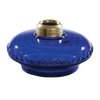 Blue glass oil lamp bracket font with polished brass collar, featuring a decorative scalloped edge, suitable for lamps & lighting, oil lamps, wall lamps, best sellers, and promo collections.