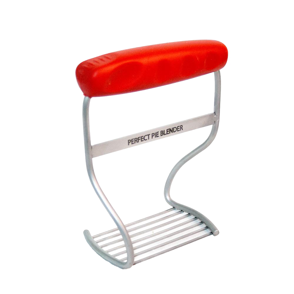 Stainless steel pie blender with solid red rubber handle, designed for effortless baking prep, featured in Kitchen & Food, Cookware, Baking Supplies, and Kitchen Gadgets collections.