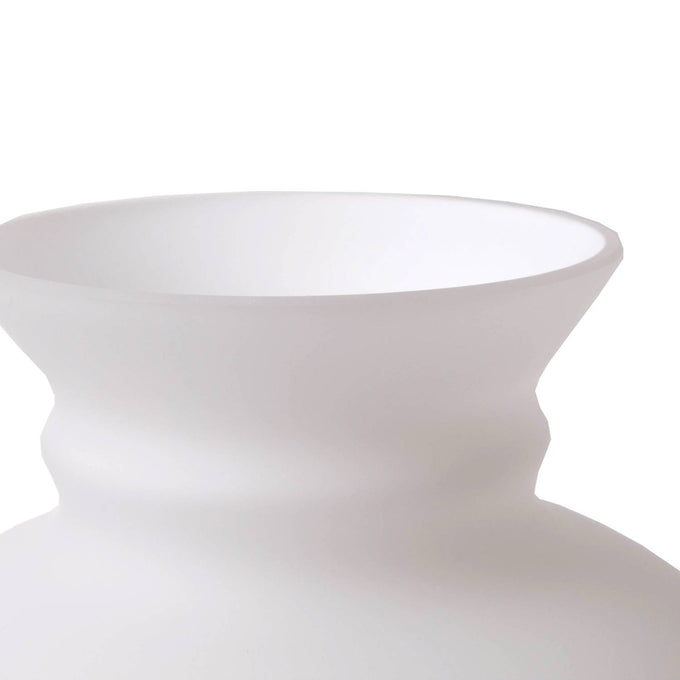 Handcrafted frosted glass lamp shade top with smooth curved neck, designed for lamps with Aladdin 10" shade rings, ideal for Lamps & Lighting, Parts and Accessories, and Best Sellers collections.