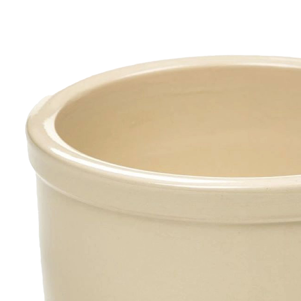 Close-up of a glossy natural stone-colored small stoneware pet bowl with a smooth lead-free finish, handcrafted in the USA, featured in Home & Decor, Pet Supplies, USA Made, Best Sellers, and Promo Eligible collections.