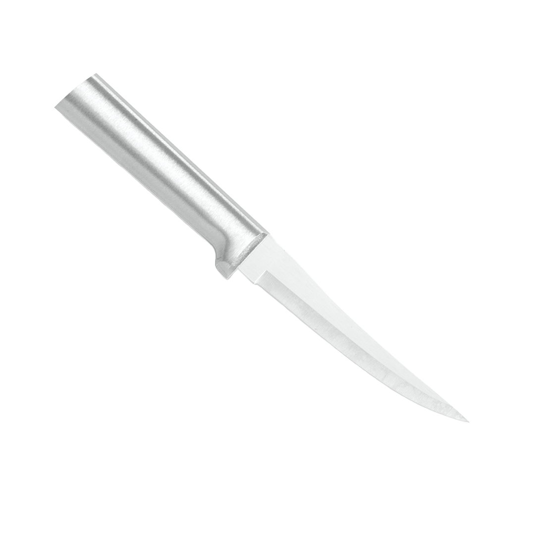 Handcrafted high carbon stainless steel paring knife with a solid aluminum handle, made in the USA, perfect for precise food prep in kitchen knives, farm, garden, and food collections.